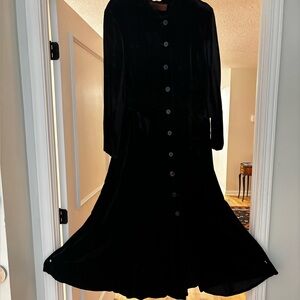 JEAN-CLAUDE POITRAS Archival Vintage Velvet Evening Coat Gown M Black